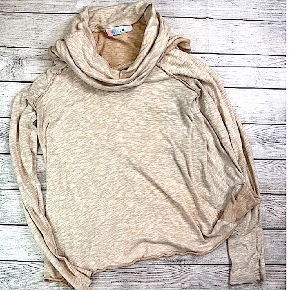 Free People Beach Cocoon Cowl Natural Pullover M/L - Picture 2 of 6